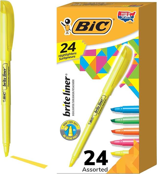 BIC Brite Liner Highlighters Ideal Highlighter Set for Organizing