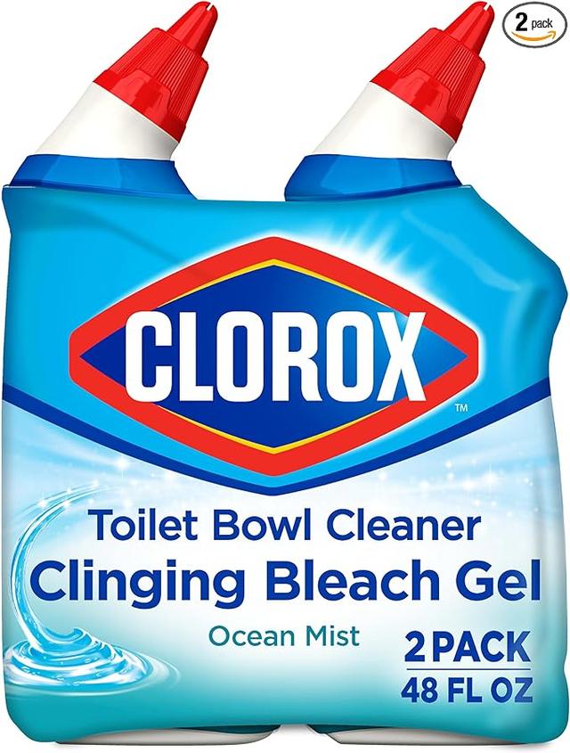 Clorox Toilet Bowl Cleaner. Clinging Bleach Gel. Ocean Mist - 24 Ounces. Pack of 2