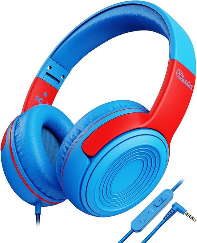 ELECDER Kids Headphones. S8 Wired Headphones for Kids with Microphone for Boys Girls. Adjustable 85dB/94dB Volume Limited