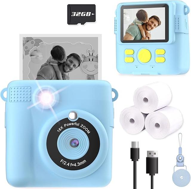 ESOXOFFORE Kids Camera Instant Print. Christmas Birthday Gifts for Kids Age 3-12. Selfie Digital Camera with 1080P Videos.Toddler Portable Travel Camera Toy for 4 5 6 7 8 9 Year Old Boys Girls