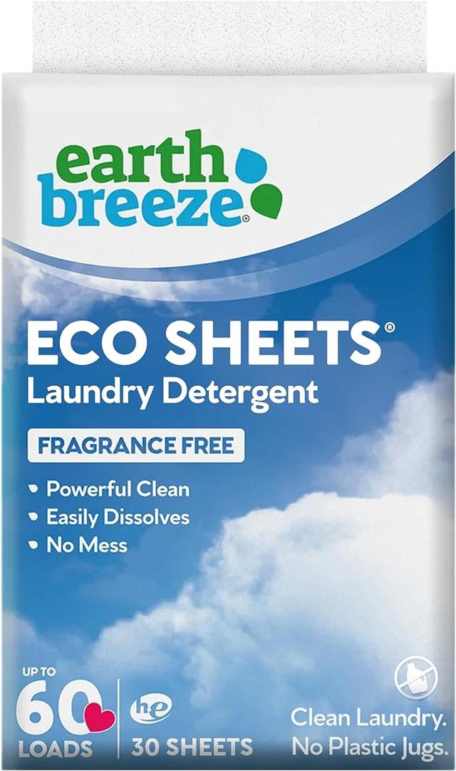 Earth Breeze - Liquid-less Laundry Detergent Sheets - No Plastic Jug. Liquidless Technology