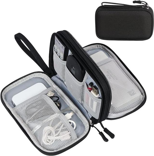 FYY Electronic Organizer. Travel Cable Organizer Bag Pouch Electronic Accessories Carry Case Portable Waterproof Double Layers All-in-One Storage Bag for Cable. Cord. Charger. Phone. Earphone