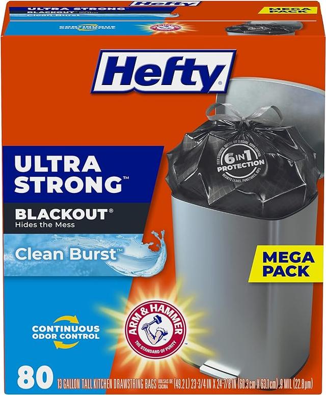 HEFTY Ultra Strong Scented Kitchen Bags Drawstring Plastic