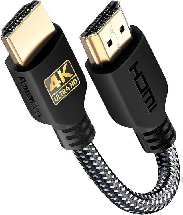 PowerBear 4K HDMI Cable 6 ft [2 Pack] High Speed. Braided Nylon & Gold Connectors. 4K @ 60Hz. Ultra HD. 2K. 1080P. ARC & CL3 Rated | for Laptop. Monitor. PS5. PS4. Xbox One. Fire TV. Apple TV & More