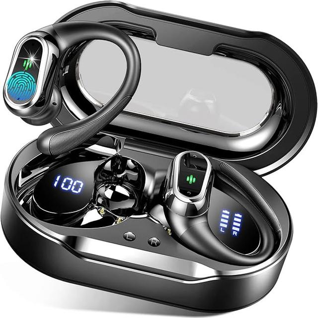 Rolosar Wireless Earbuds. 2024 Bluetooth 5.3 Headphones Sport. Bluetooth Earbuds with ENC Noise Canceling Mic. Stereo Wireless Headphones IP7 Waterproof with Earhooks for Running/Workout