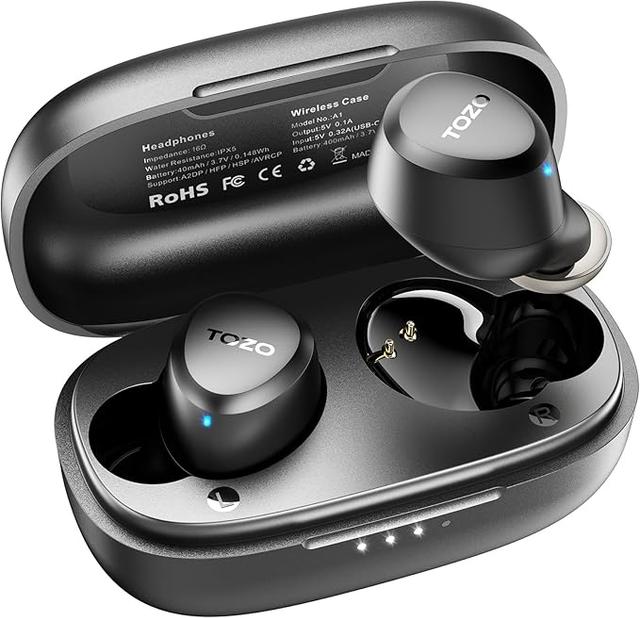 Tozo Earbuds With Wireless Charging Case A1 In Ear Wireless.Bluetooth 5.3 headphones