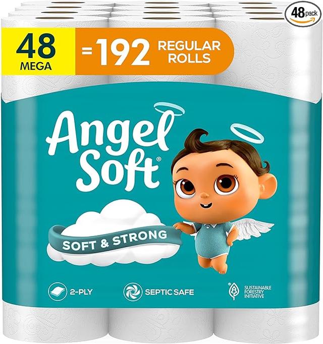 angel soft printed toiletpaper 2 ply soft strong and septic safe unscented